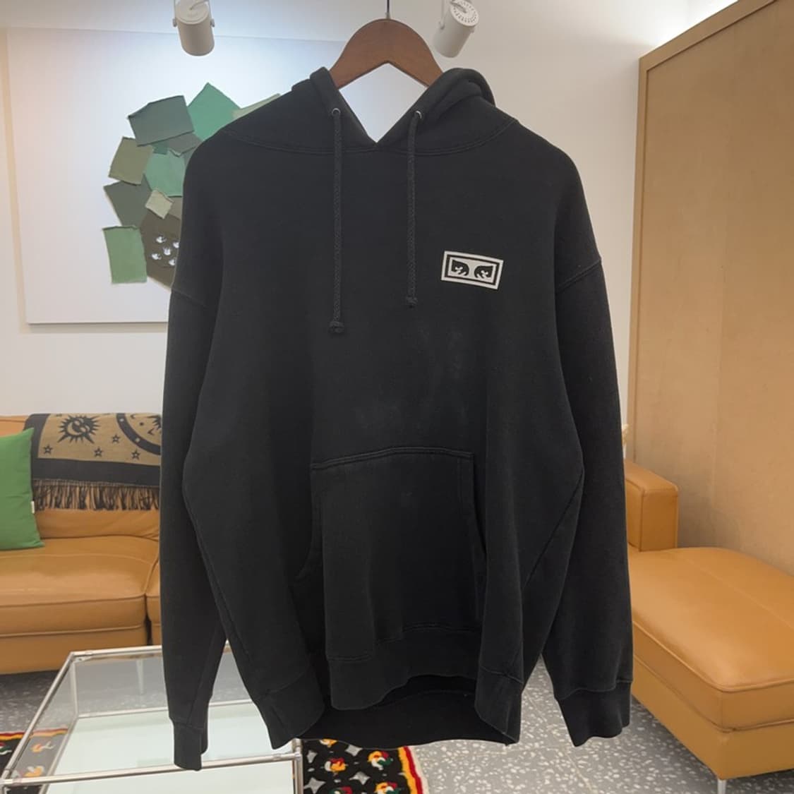 오베이 스트릿 힙합 백프린팅 기모 후드티 M C06613 상품이미지3