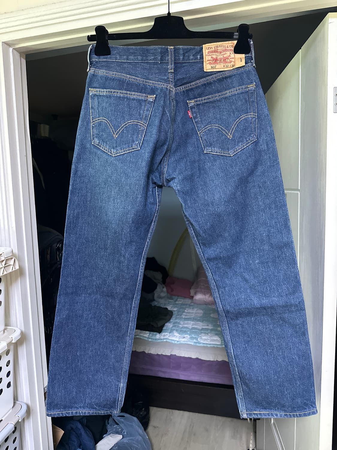 [32X30] 빈티지 리바이스 501 인디고 데님 팬츠 상품이미지3