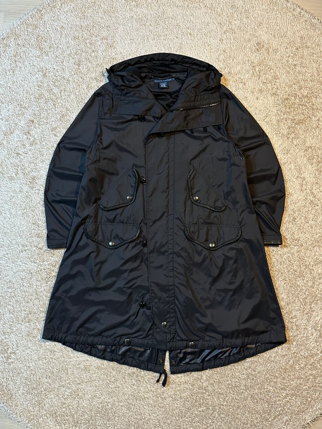 폴로 랄프로렌 롱 후드 야상 자켓 블랙 상품이미지1