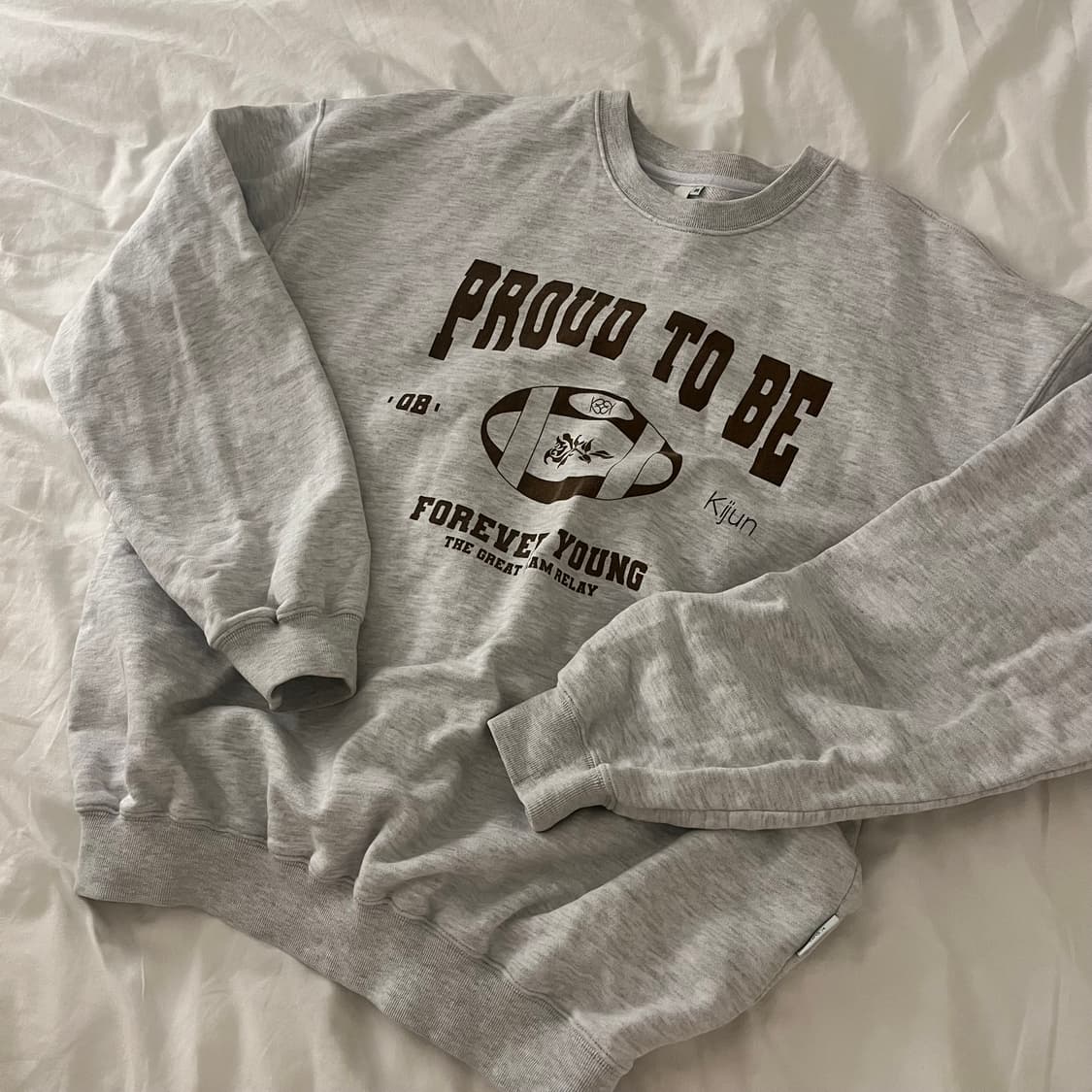 *해외출국으로 판매중단예정* KIJUN 기준 스웻셔츠 맨투맨 그레이 상품이미지1