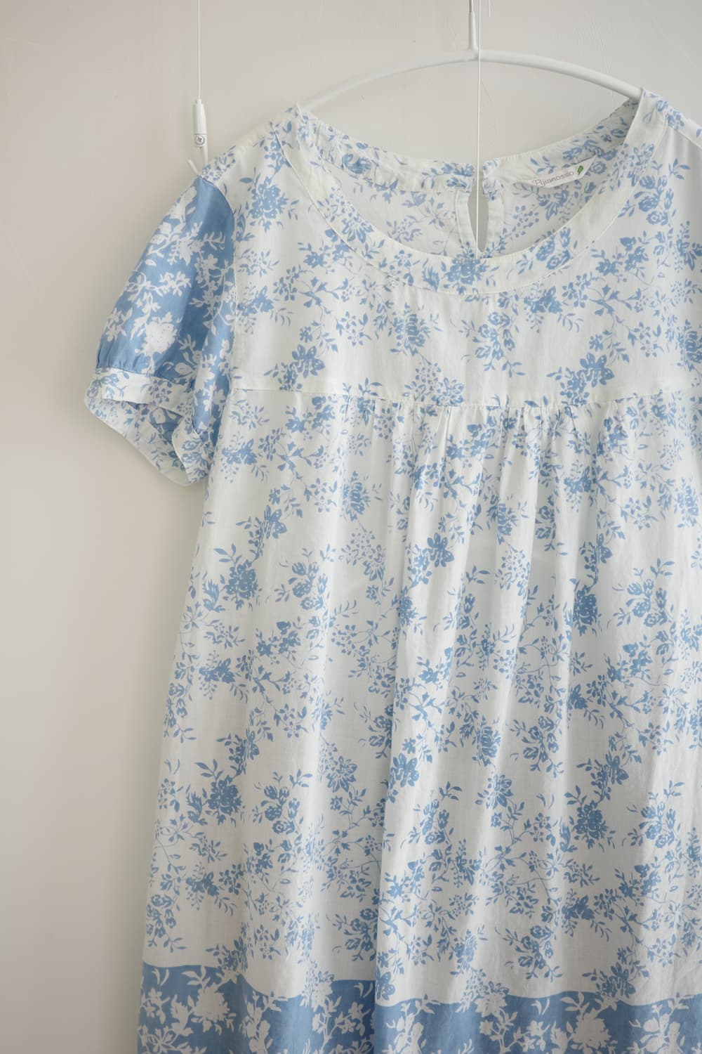 Pyumosso blue&white flower smock dress 상품이미지6