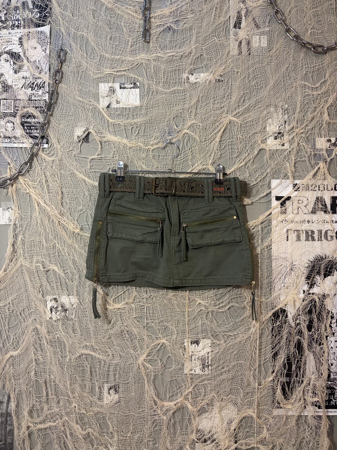 Y2K Utility pocket zip cargo Mini Skirt 상품이미지1