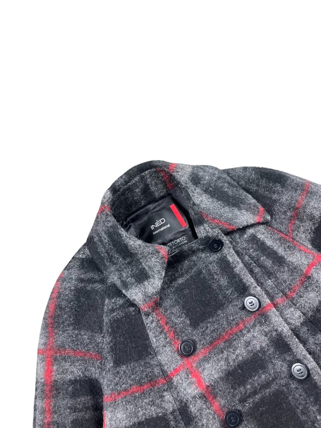 Vintage 체크 패턴 울 혼방 자켓  상품이미지2