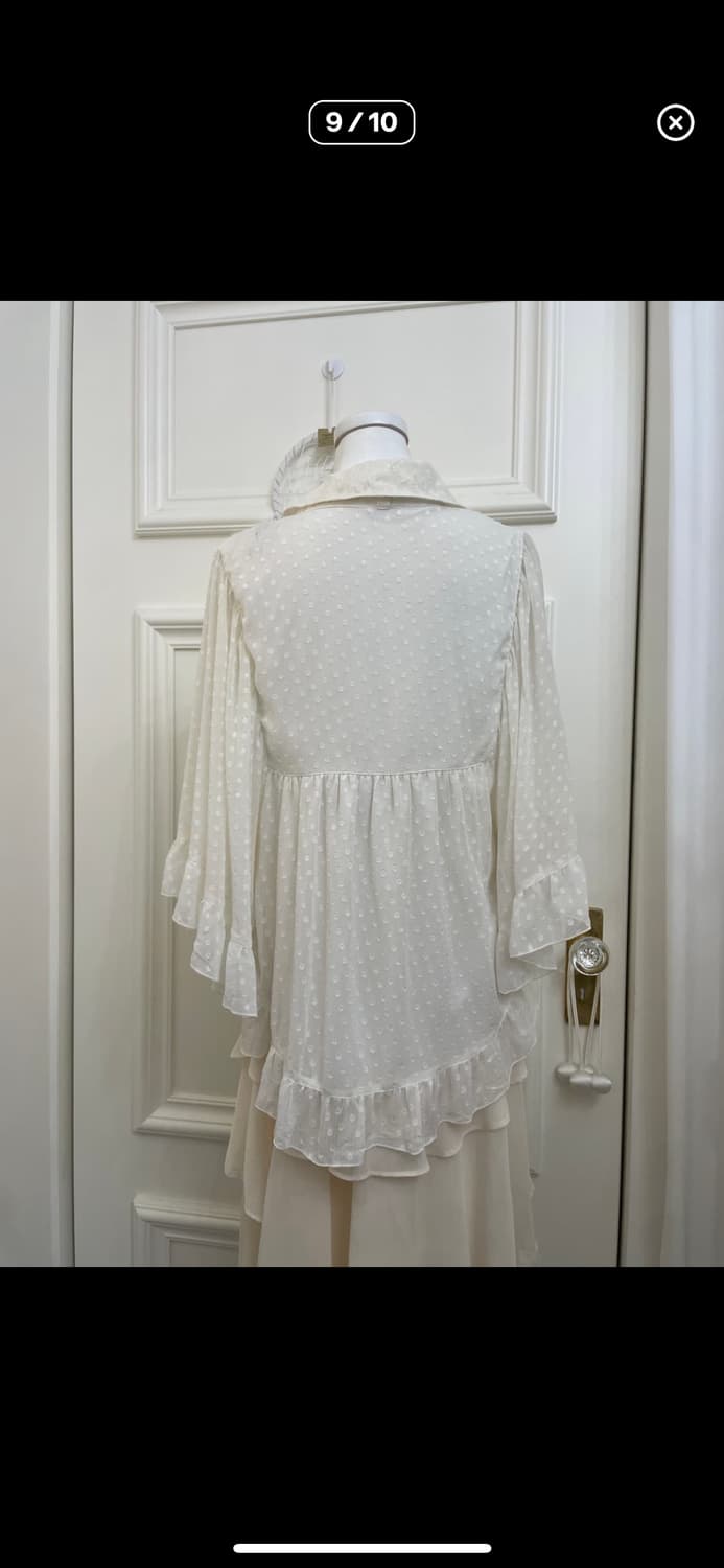 모리걸 갸루 아이보리 블라우스 케이프 상품이미지3