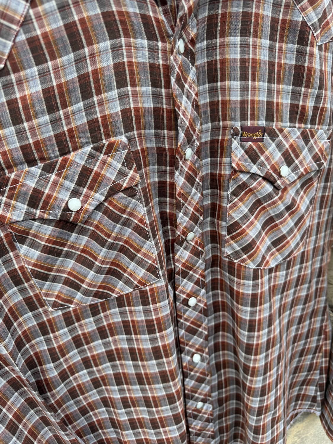 80s 랭글러 빈티지 체크 웨스턴 셔츠 L 상품이미지5