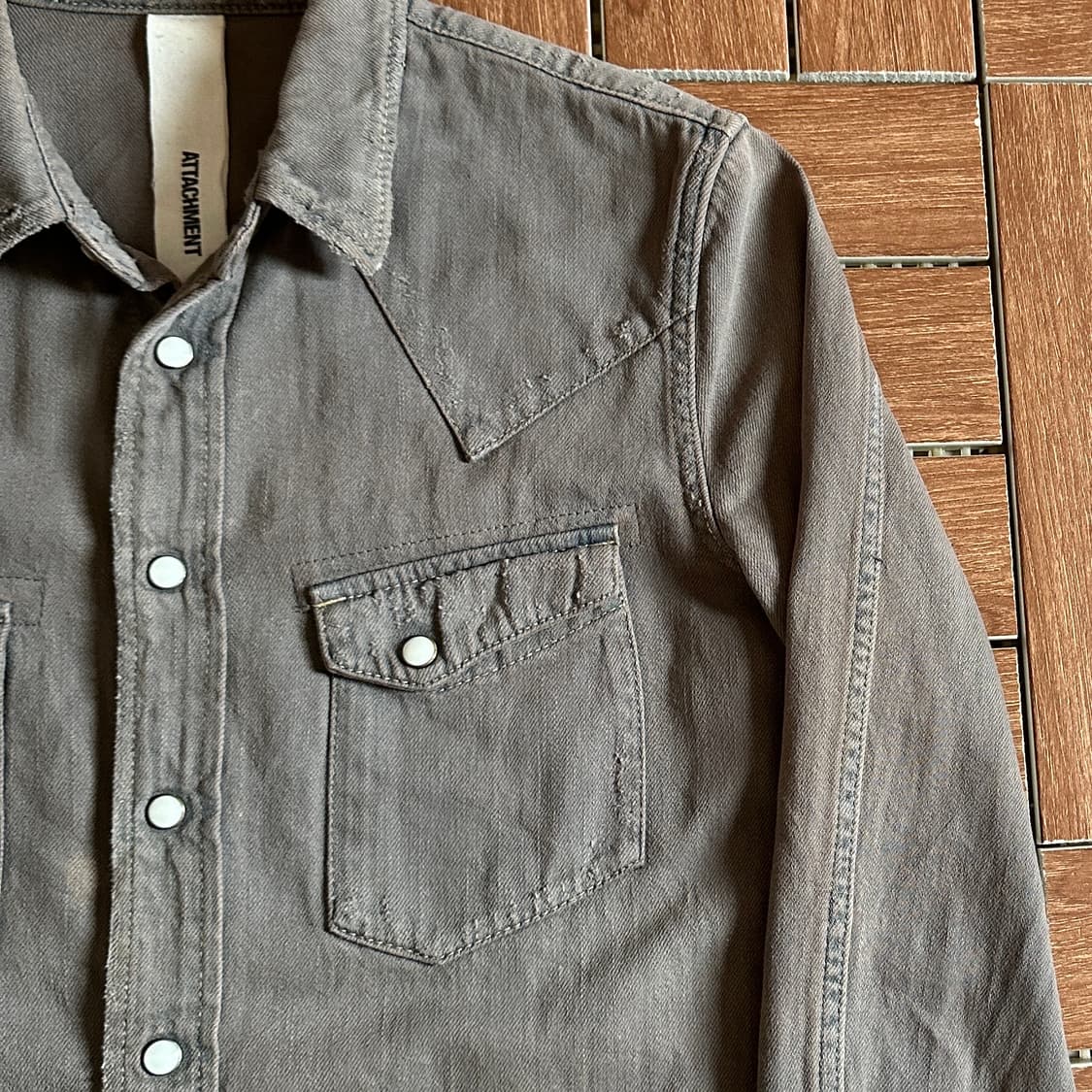 Attachment distressed western shirts 상품이미지4