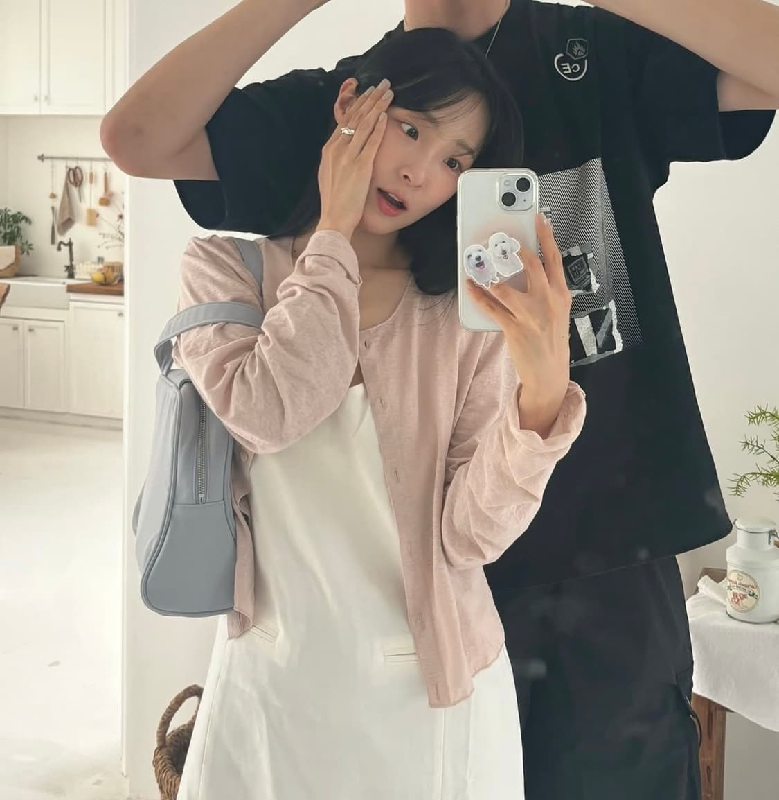 스너그눅 린넨 가디건 라이트 핑크 스너그눅 가디건 상품이미지2