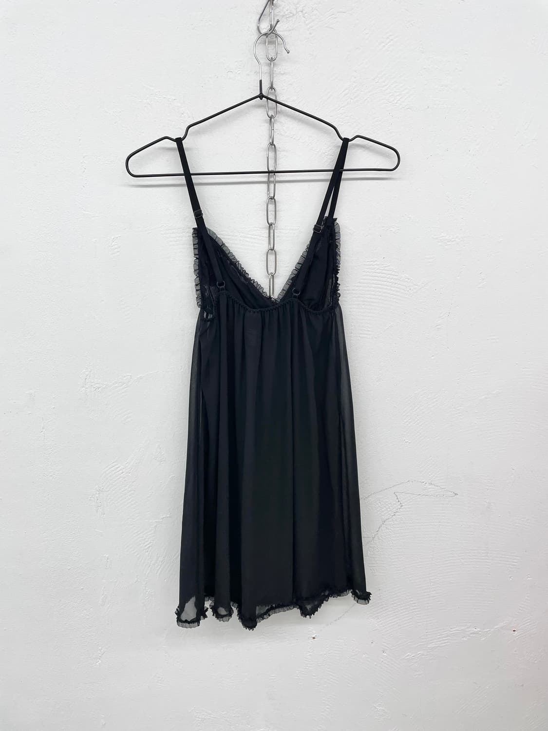 블랙 프릴 시어 슬립 상품이미지5