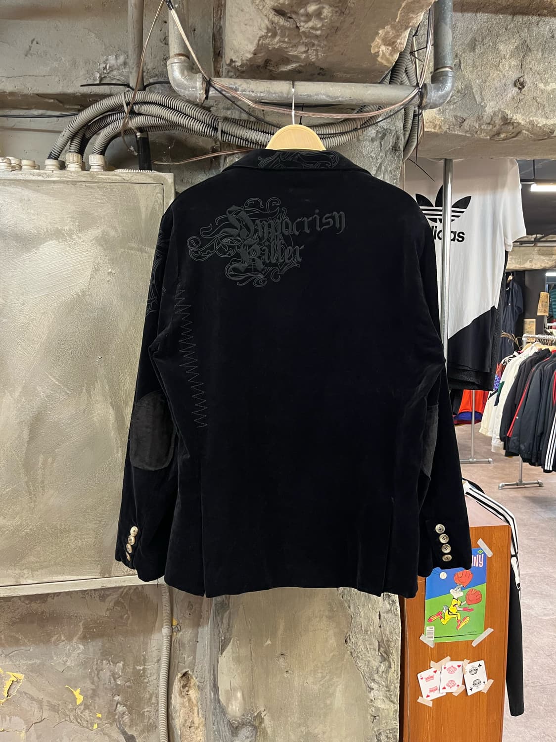 빈티지 벨벳 자켓 블랙 L #csz2141 상품이미지2