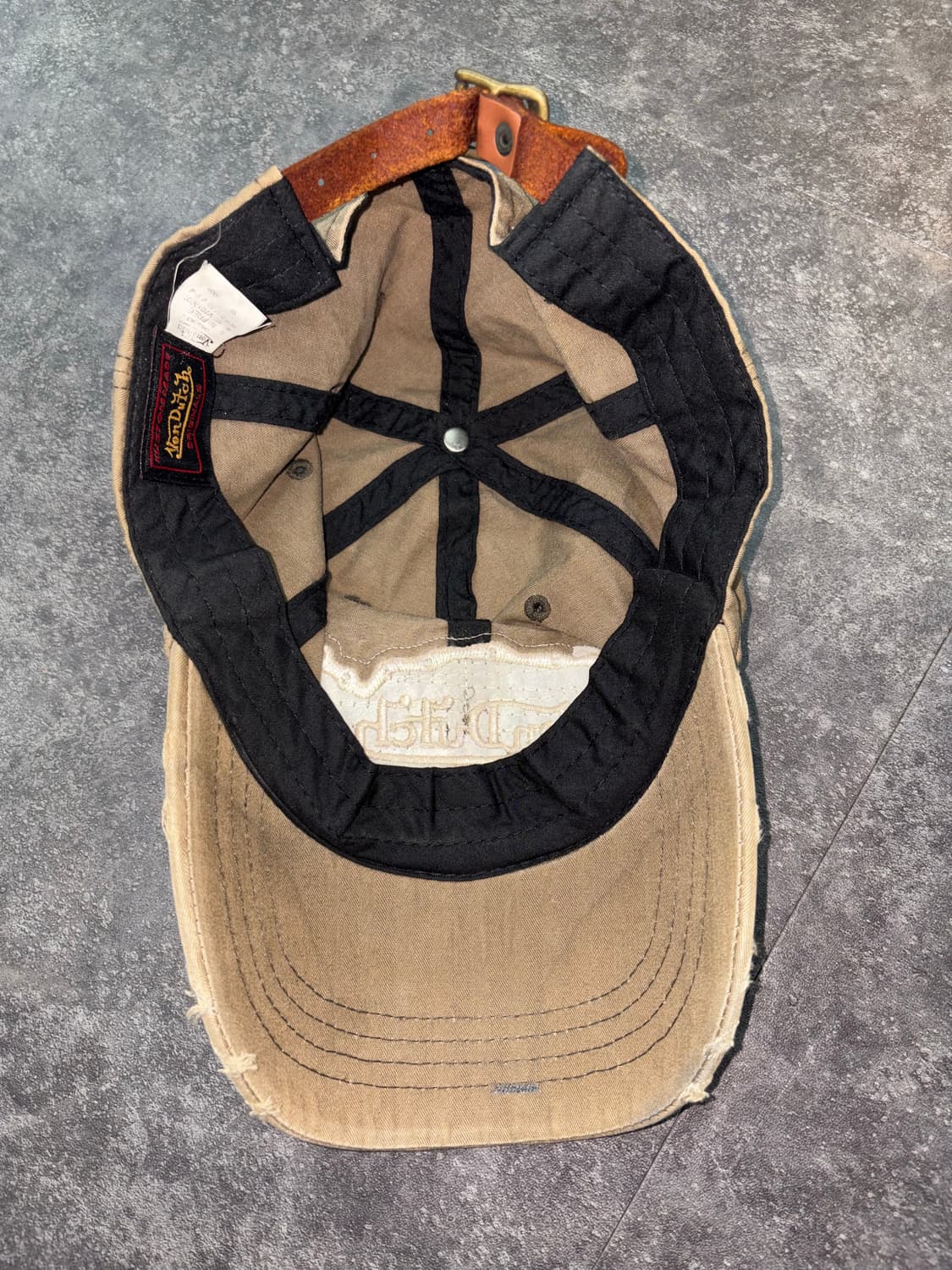 Vondutch 본더치 베이지 데미지 볼캡 상품이미지4