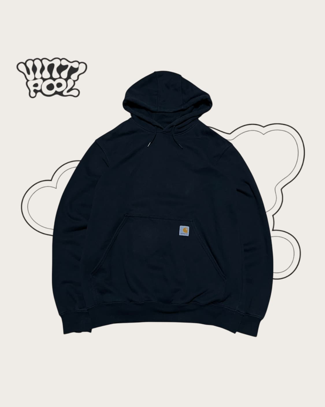 칼하트 오리지널 핏 스몰로고 기모 후드티 블랙 상품이미지1