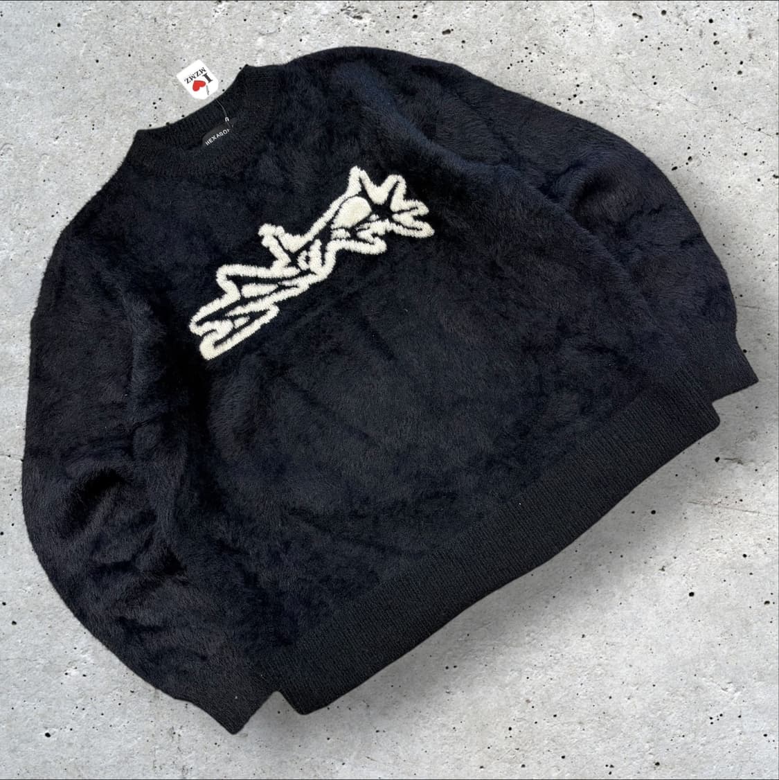 헥사곤 블랙 퍼 니트 C311 상품이미지1