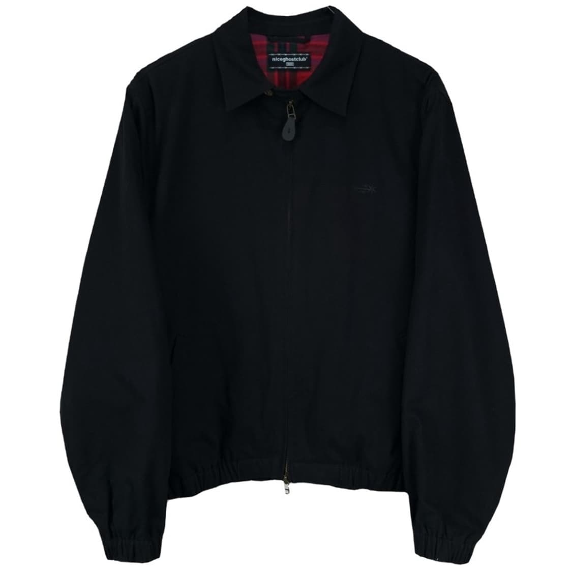 [나이스고스트클럽] 로고 자수 코튼 블루종 집업 자켓 블랙 M19106 상품이미지2