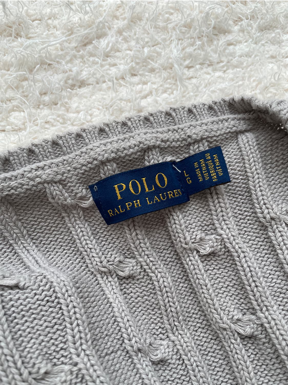 폴로 랄프로렌 네이비포니 그레이 꽈배기 니트 상품이미지6