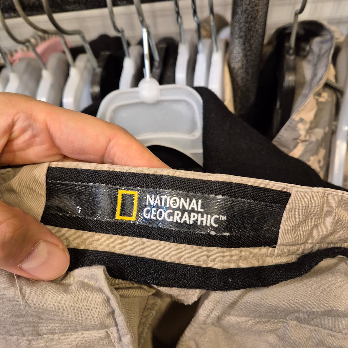 34인치 내셔널지오그래픽 베이지 셔링 카고팬츠  상품이미지3