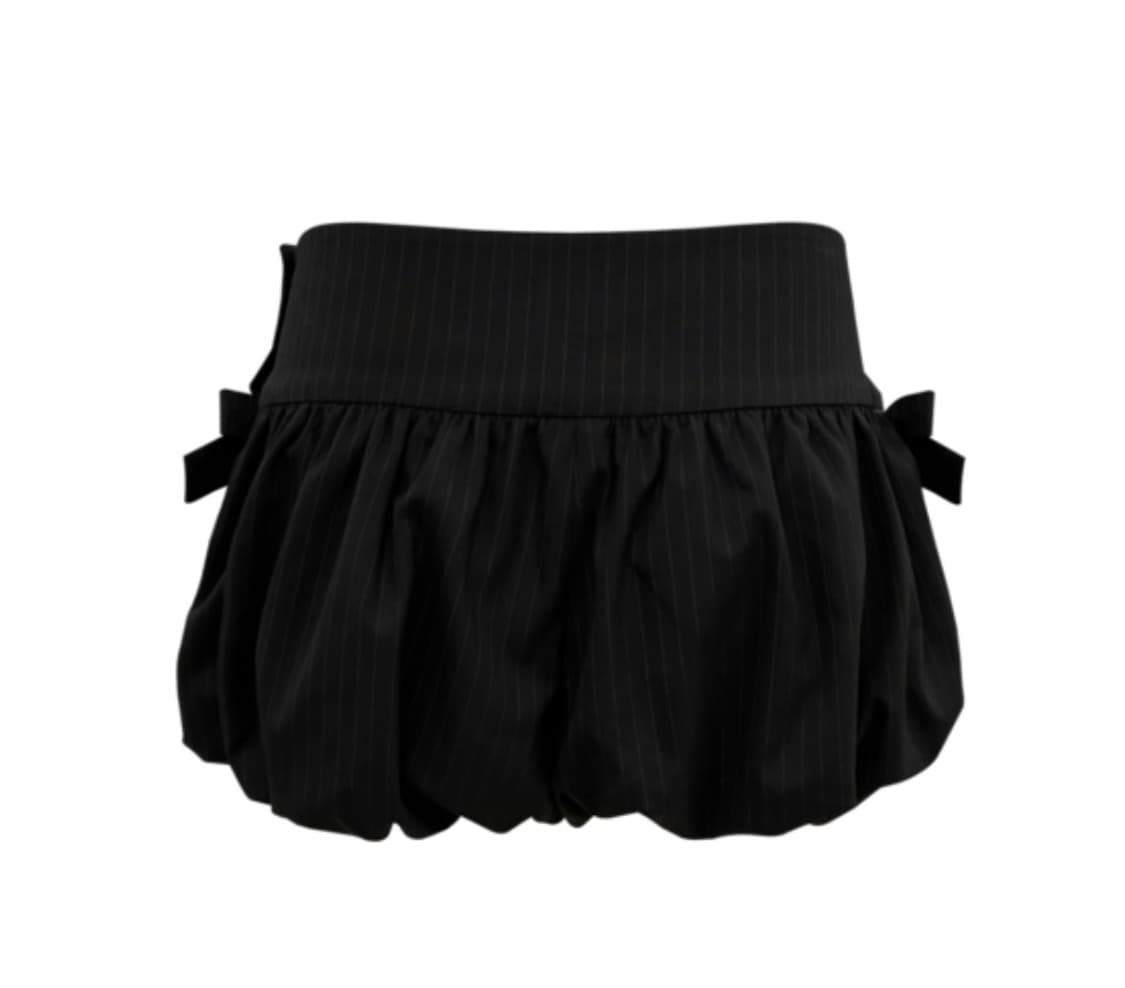 체메씨 BOW BALLOON SHORTS (BLACK STRIPE) 상품이미지3