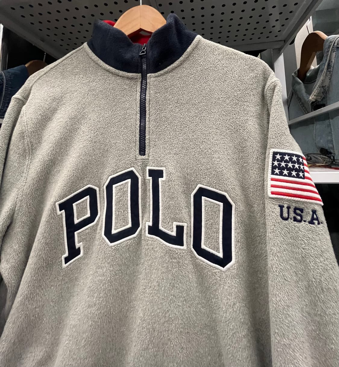 폴로 랄프로렌 플리스 하프집업 그레이 상품이미지3