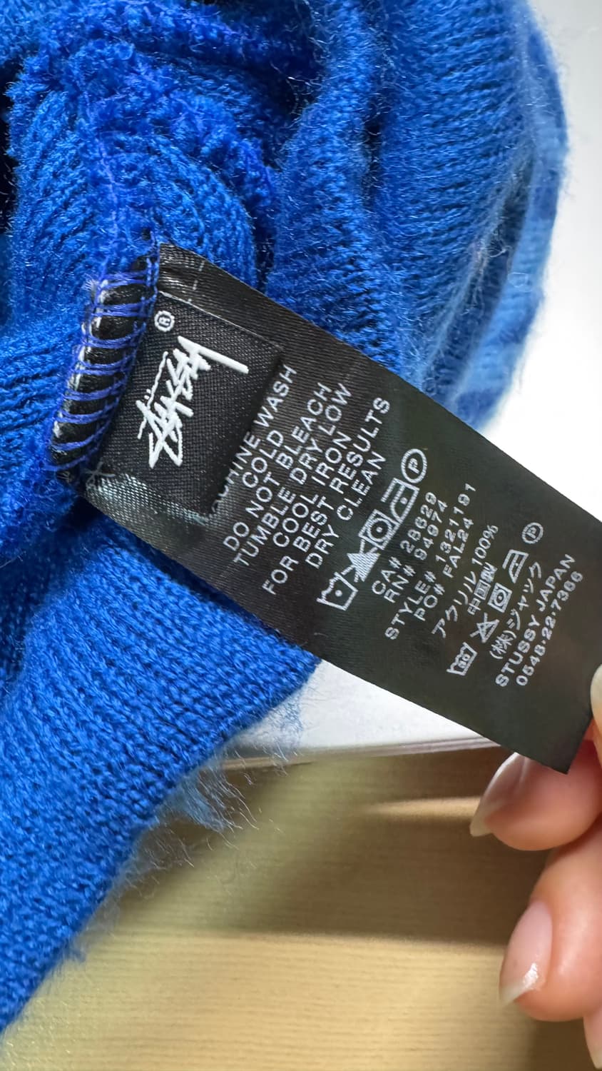 스투시 브러쉬드 아웃 스탁 스컬캡 비니 블루 상품이미지4