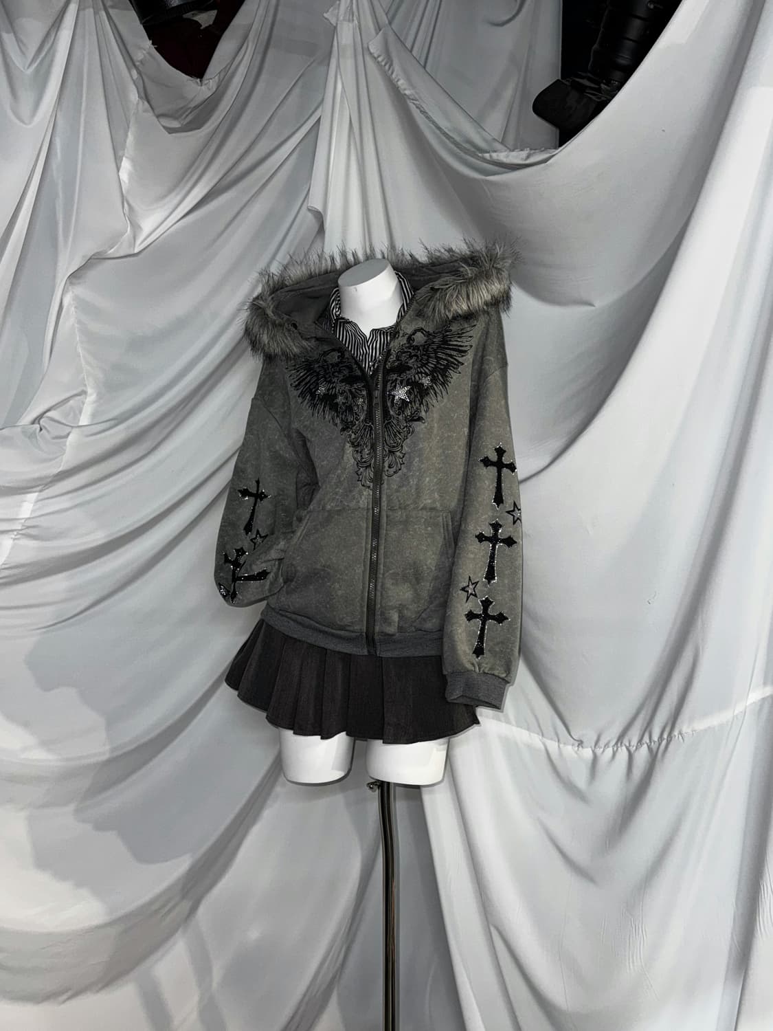 그런지 울프죠 힙합 갸루 비갸루 코디세트  상품이미지5