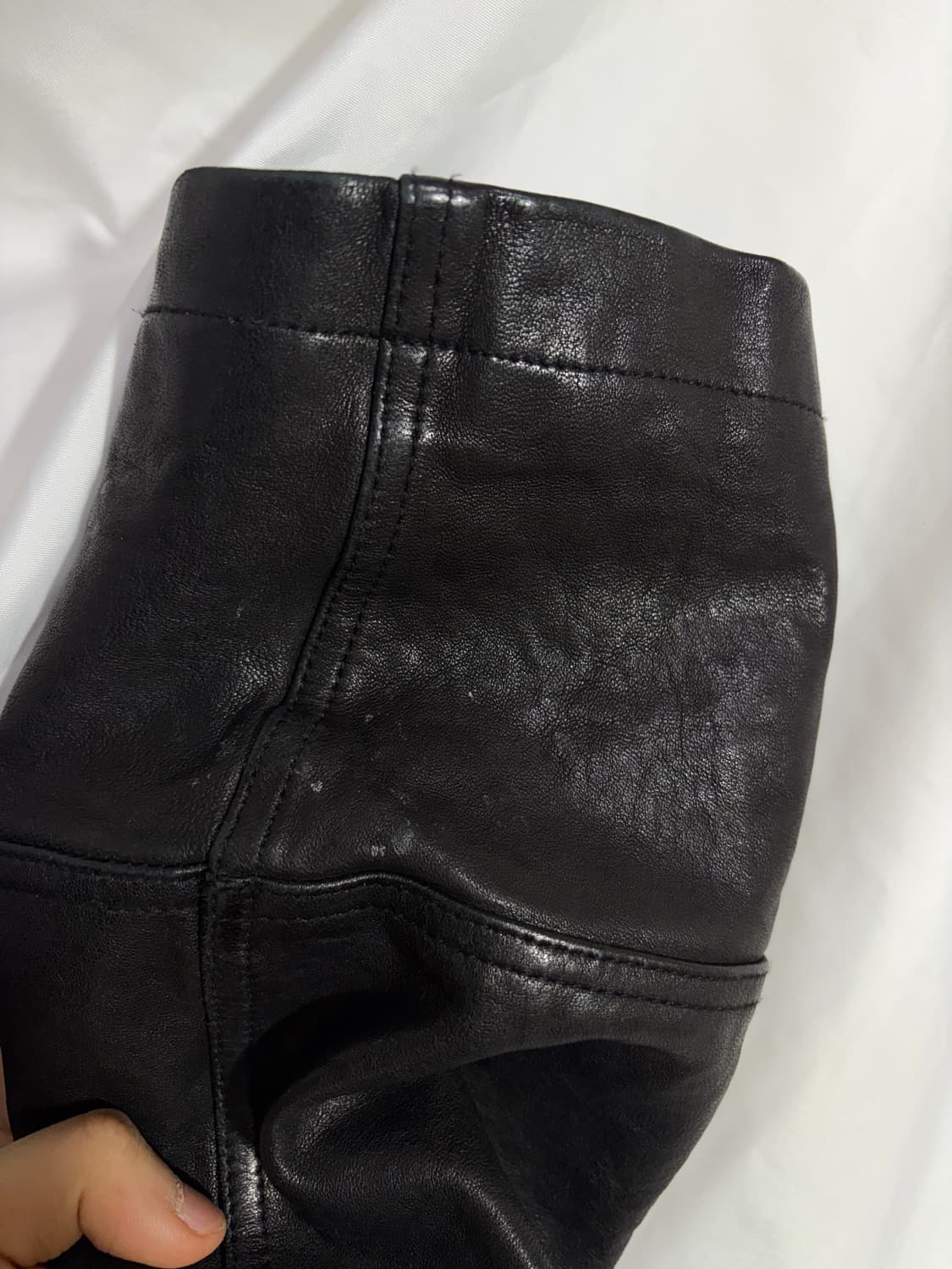 [S]유스 워시드 레더 피코트 상품이미지6