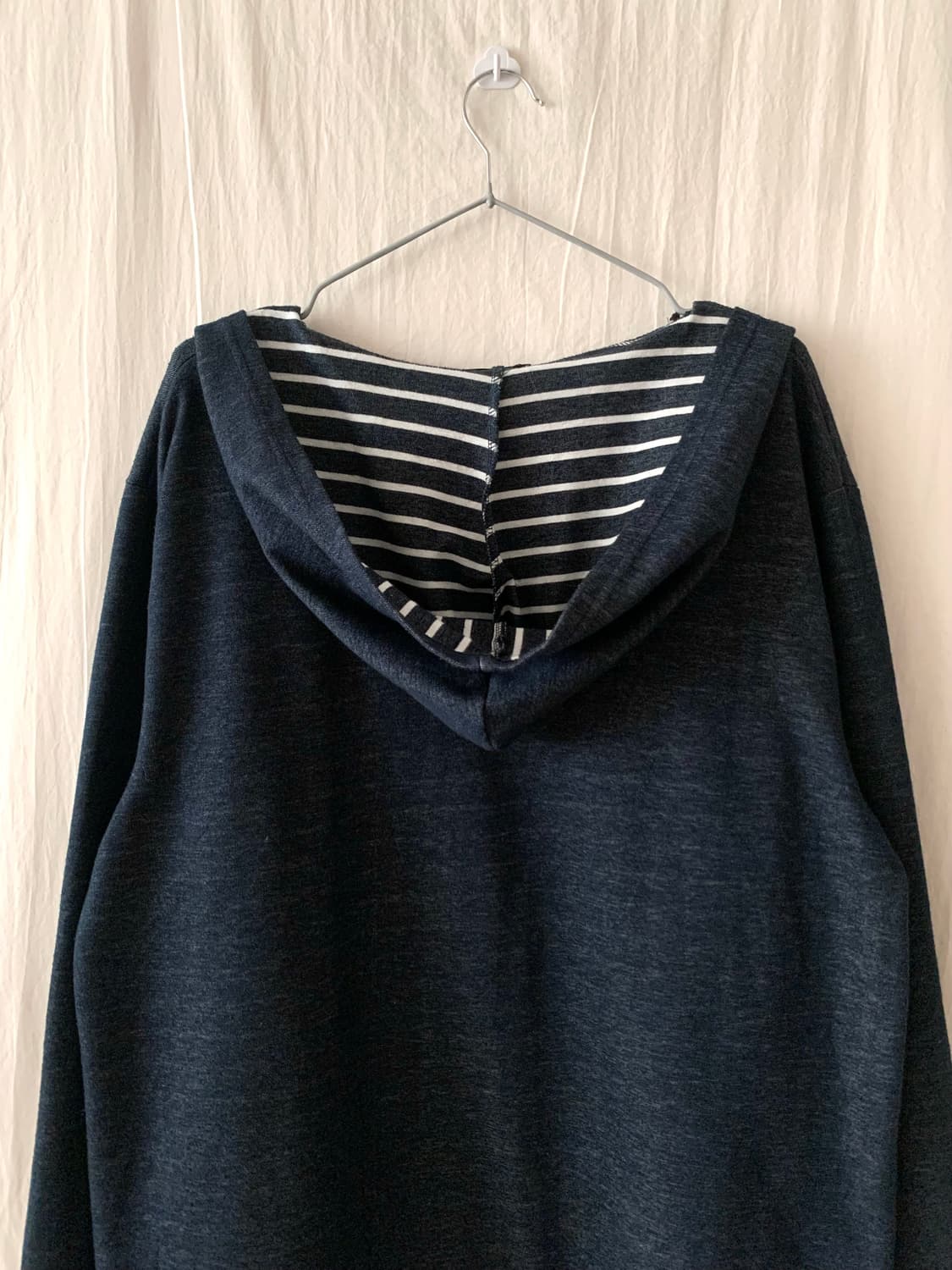 네이비 스트라이프 후드 가디건 상품이미지3