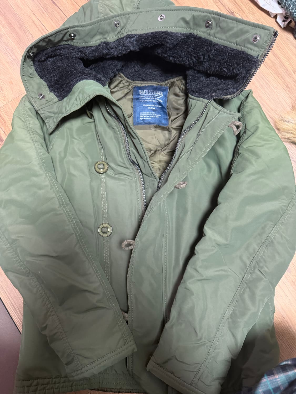 백넘버 야상 패딩 카키 상품이미지2