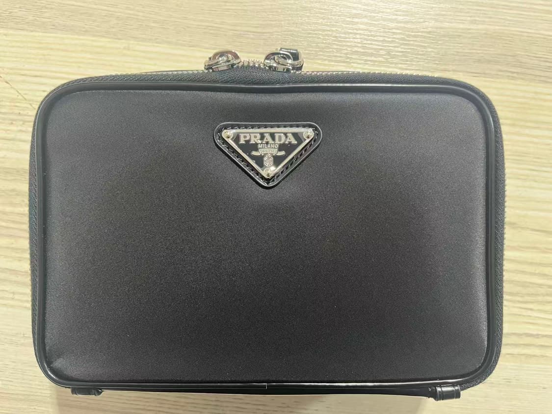 프라다 리나일론 앤 사피아노 레더 숄더백 블랙 상품이미지2