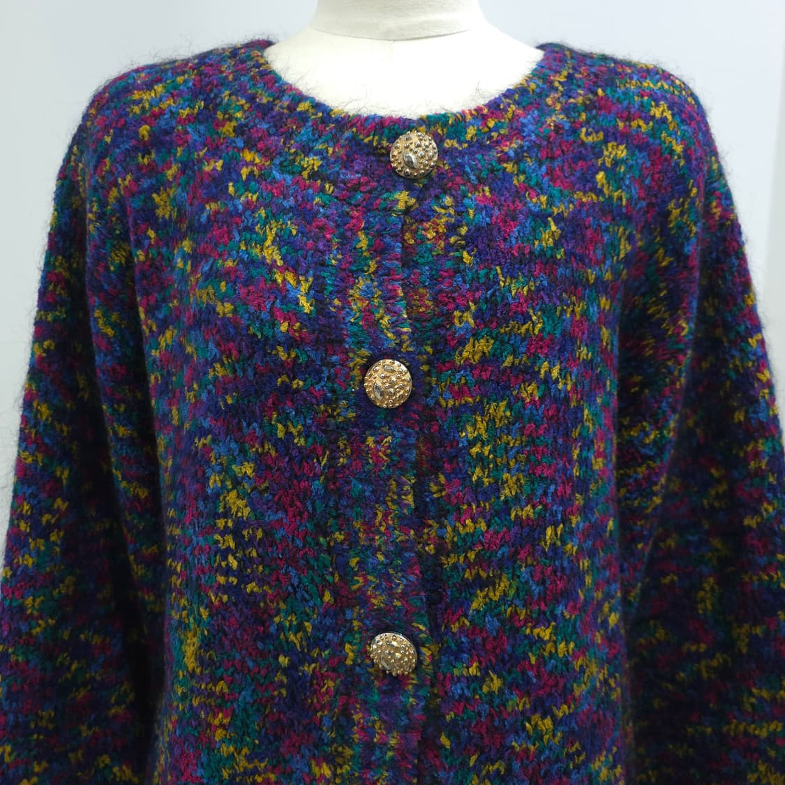 DASGENIE 모헤어 멀티컬러 빈티지 니트 가디건 상품이미지4