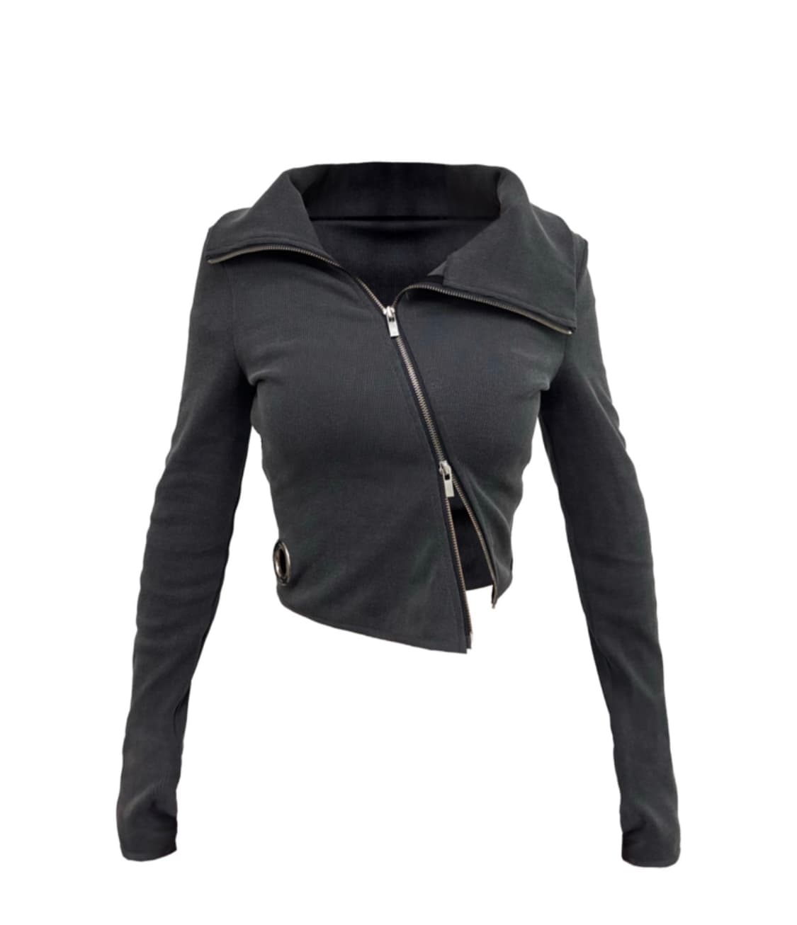 UNBAL FULL ZIP TOP IN WASHED GREY 상품이미지2