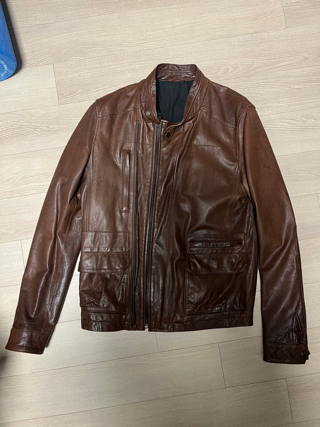 Lamb skin 가죽 자켓 브라운 상품이미지2