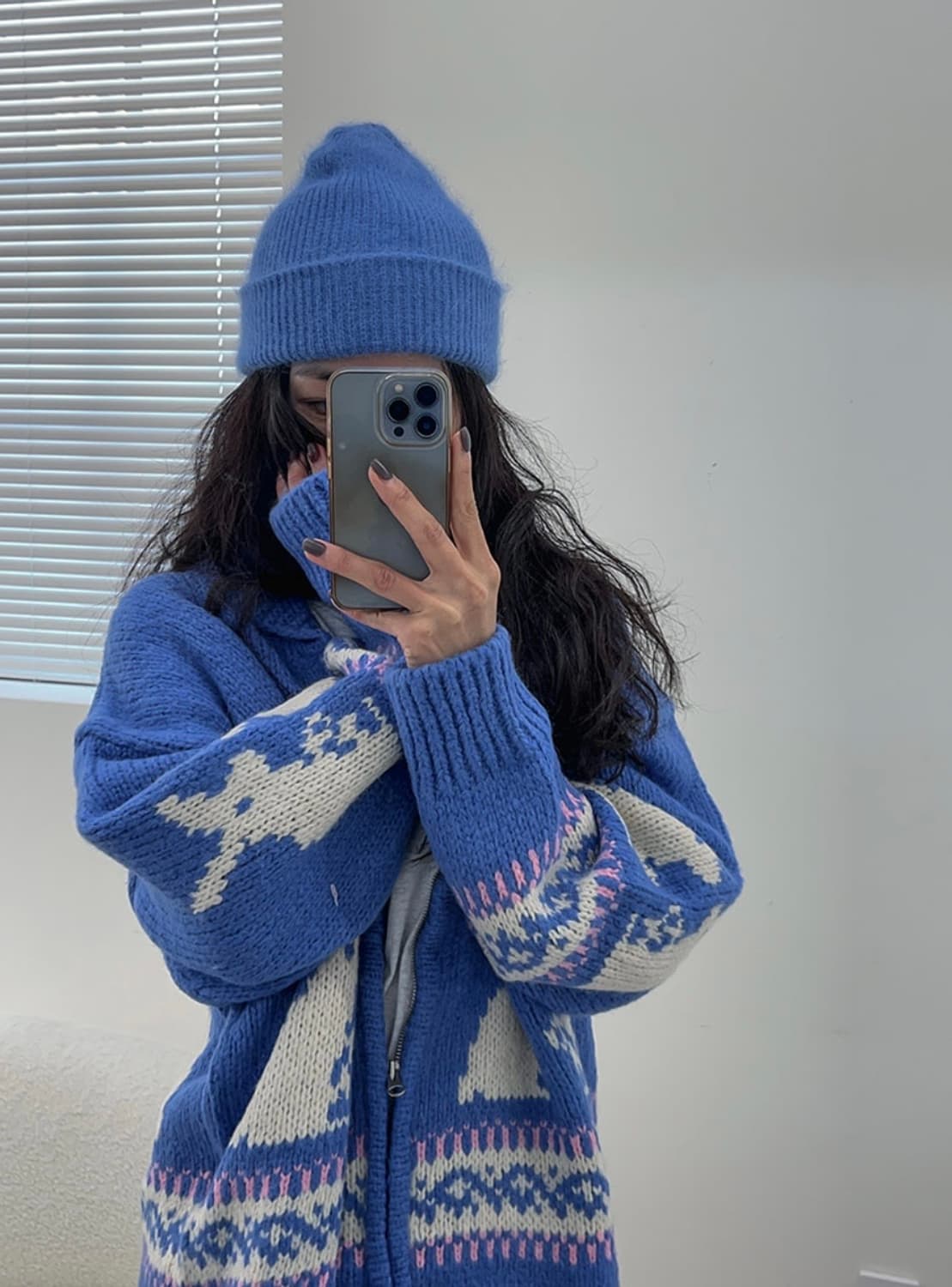 (새상품)메이메이 래빗 지퍼 니트 가디건 상품이미지1