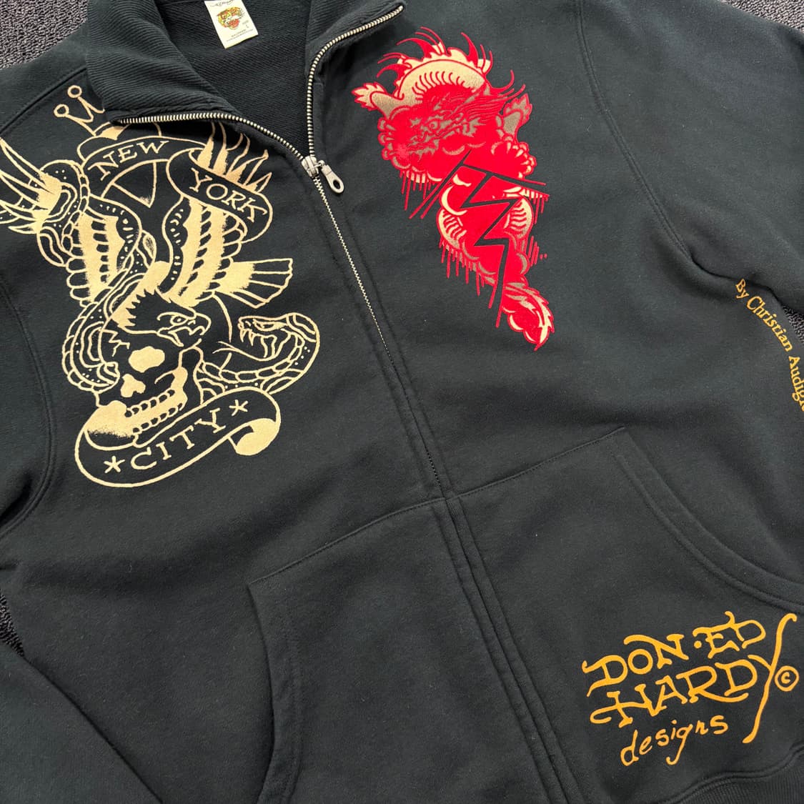 에드하디 타투 스컬 져지 자켓 상품이미지4