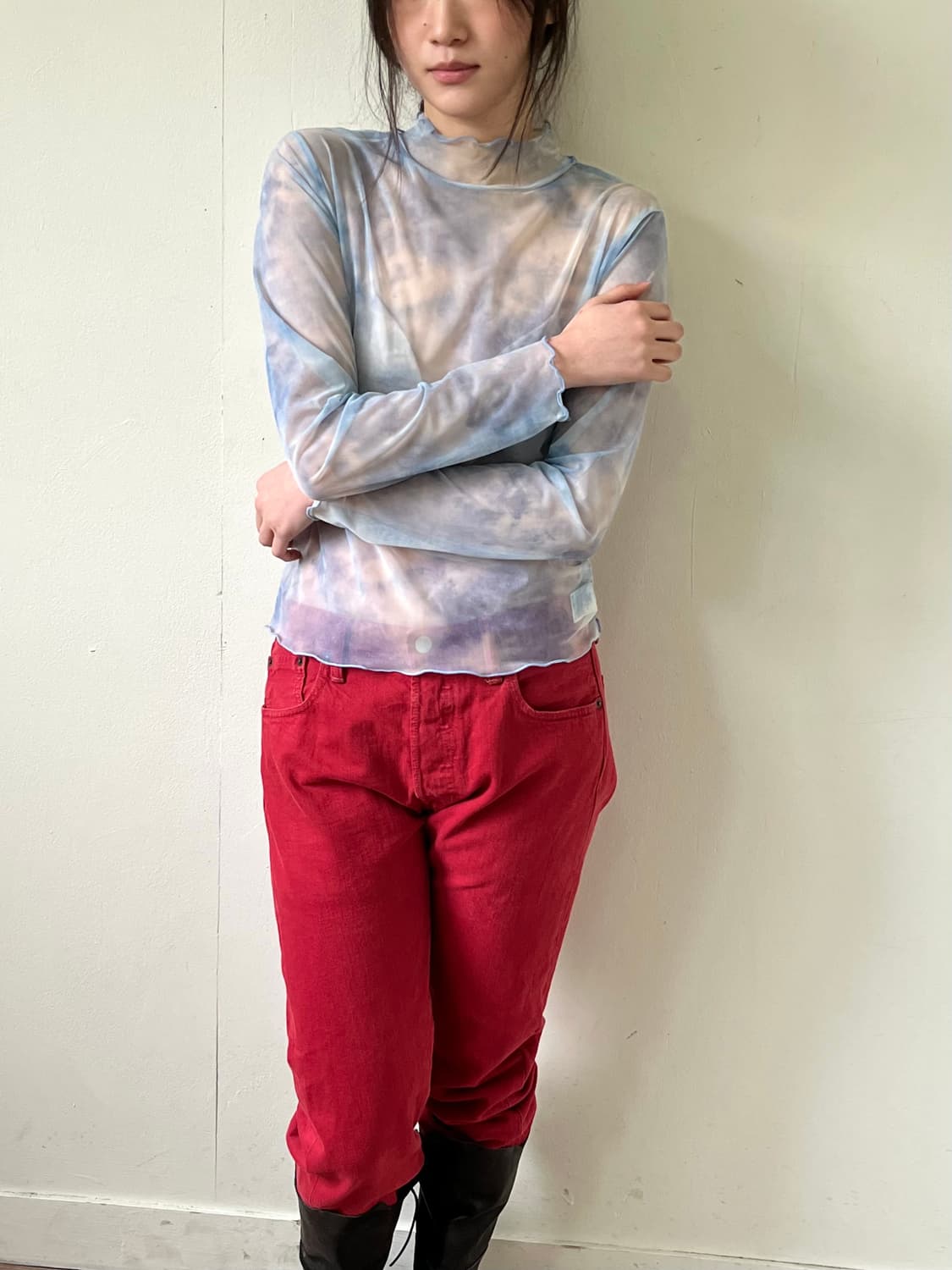 2PINK 스카이 시스루 터틀넥 상품이미지4