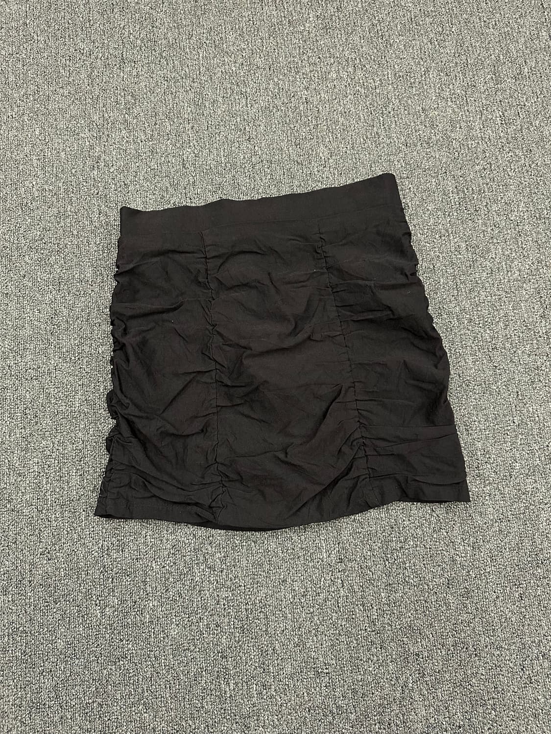 M)Japanese vintage 셔링 밴딩 블랙 미니 스커트 상품이미지5