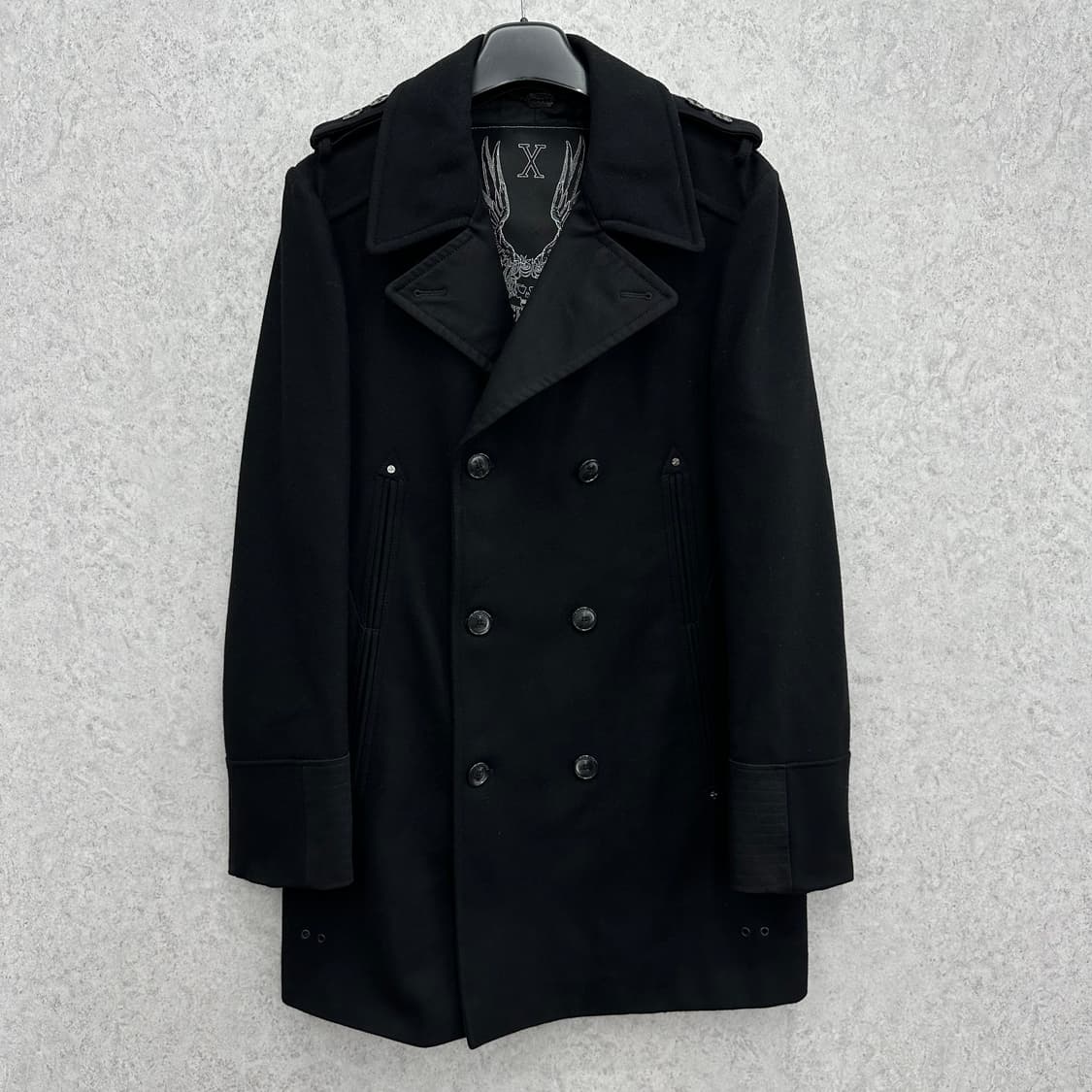 [정품] 100 리치몬드 X 남자 견장 울 하프코트 상품이미지1