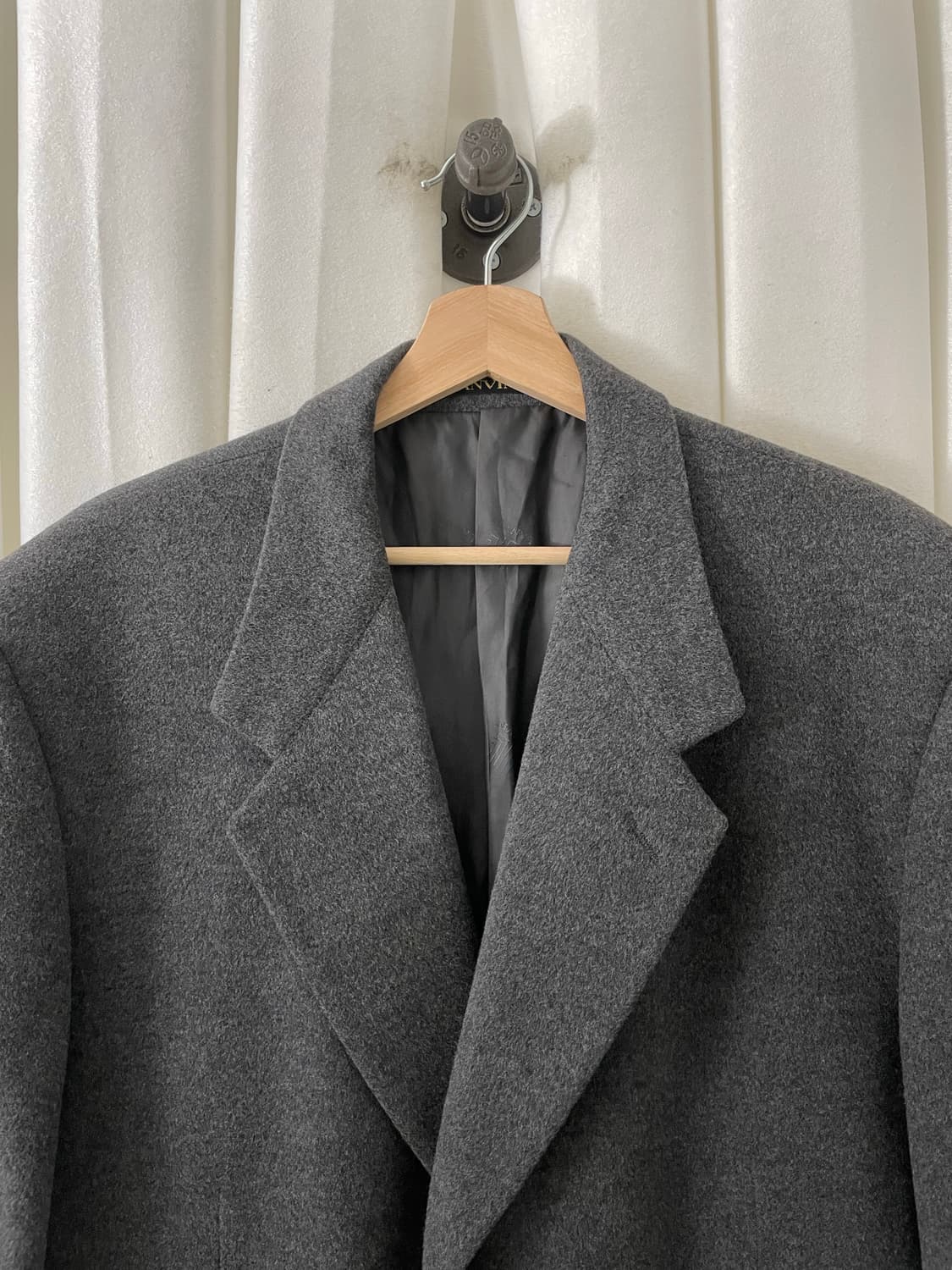 랑방 챠콜 울 모직 롱 코트 상품이미지4