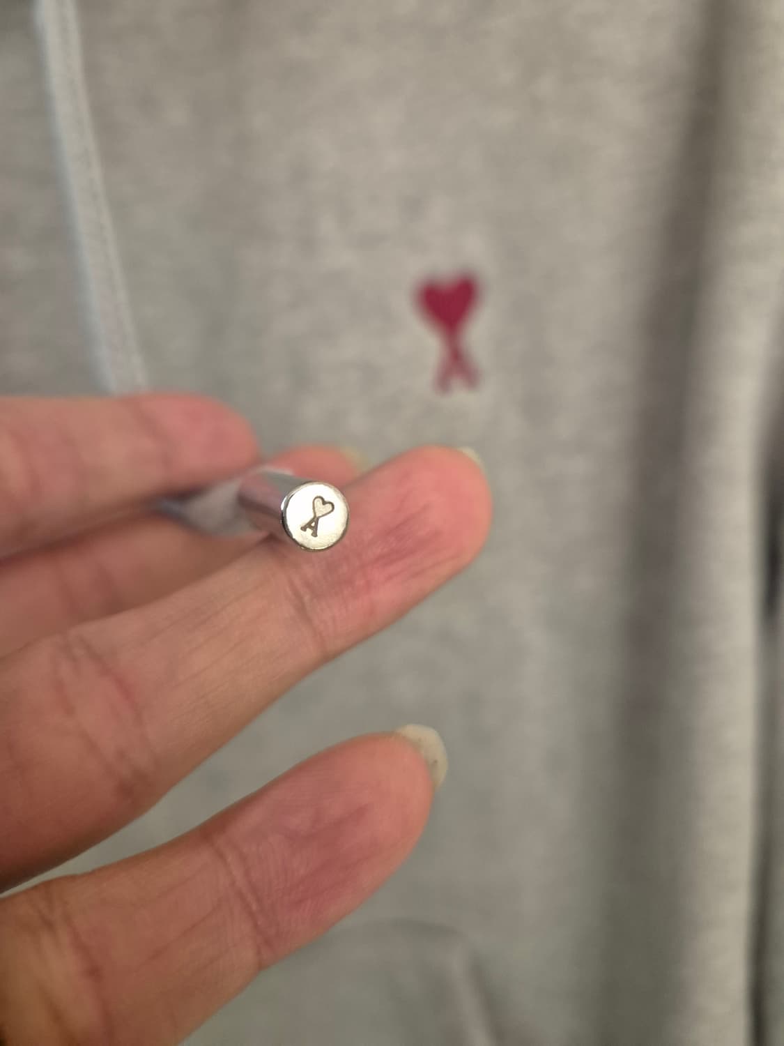 아미 그레이 하트 로고 후드티 L100사이즈 상품이미지6