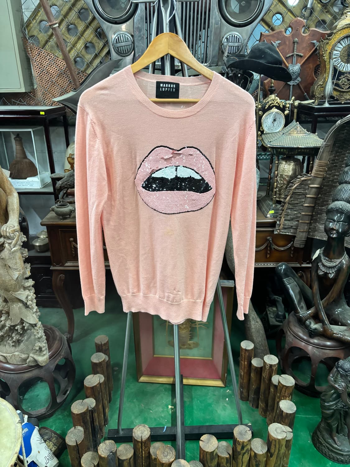 마커스 루퍼 메리노 울 100% 시퀸 립 니트 스웨터 상품이미지1