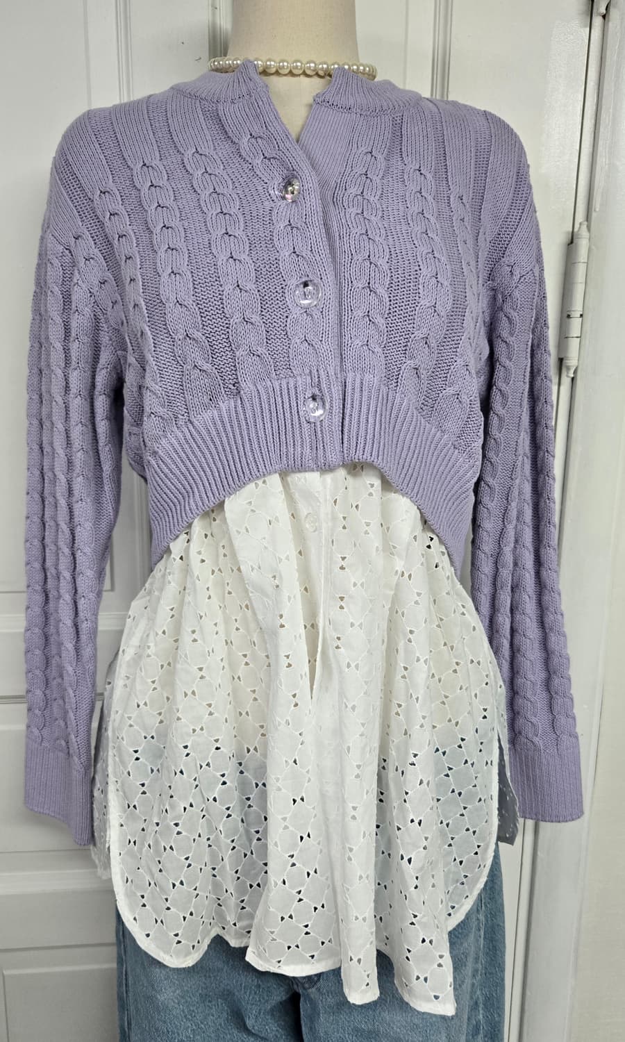 Knotty 나티 레이스레이어드 가디건 상품이미지3