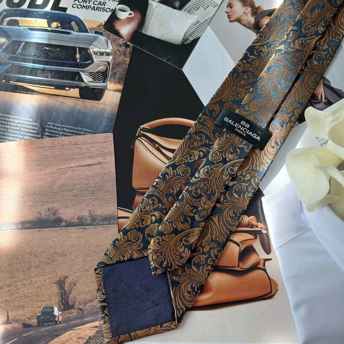 발렌시아가 실크 바로크 자카드 넥타이 9.6cm A+등급 A18871
 상품이미지4