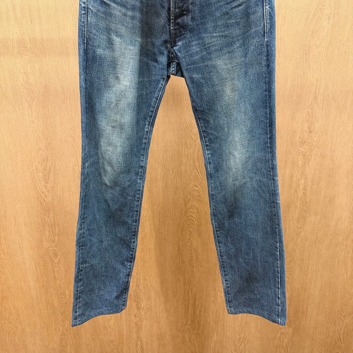 헬무트랭 데님 팬츠 빈티지 워싱 디테일 슬림 스트레이트핏 블루 상품이미지4