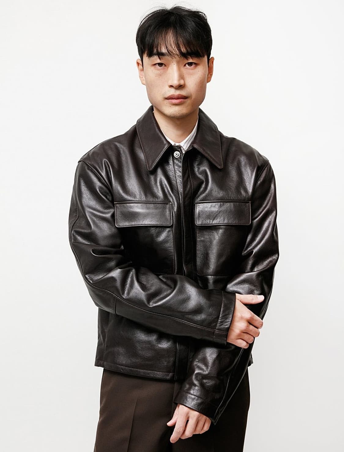르메르 라지 카라 레더 자켓 상품이미지4