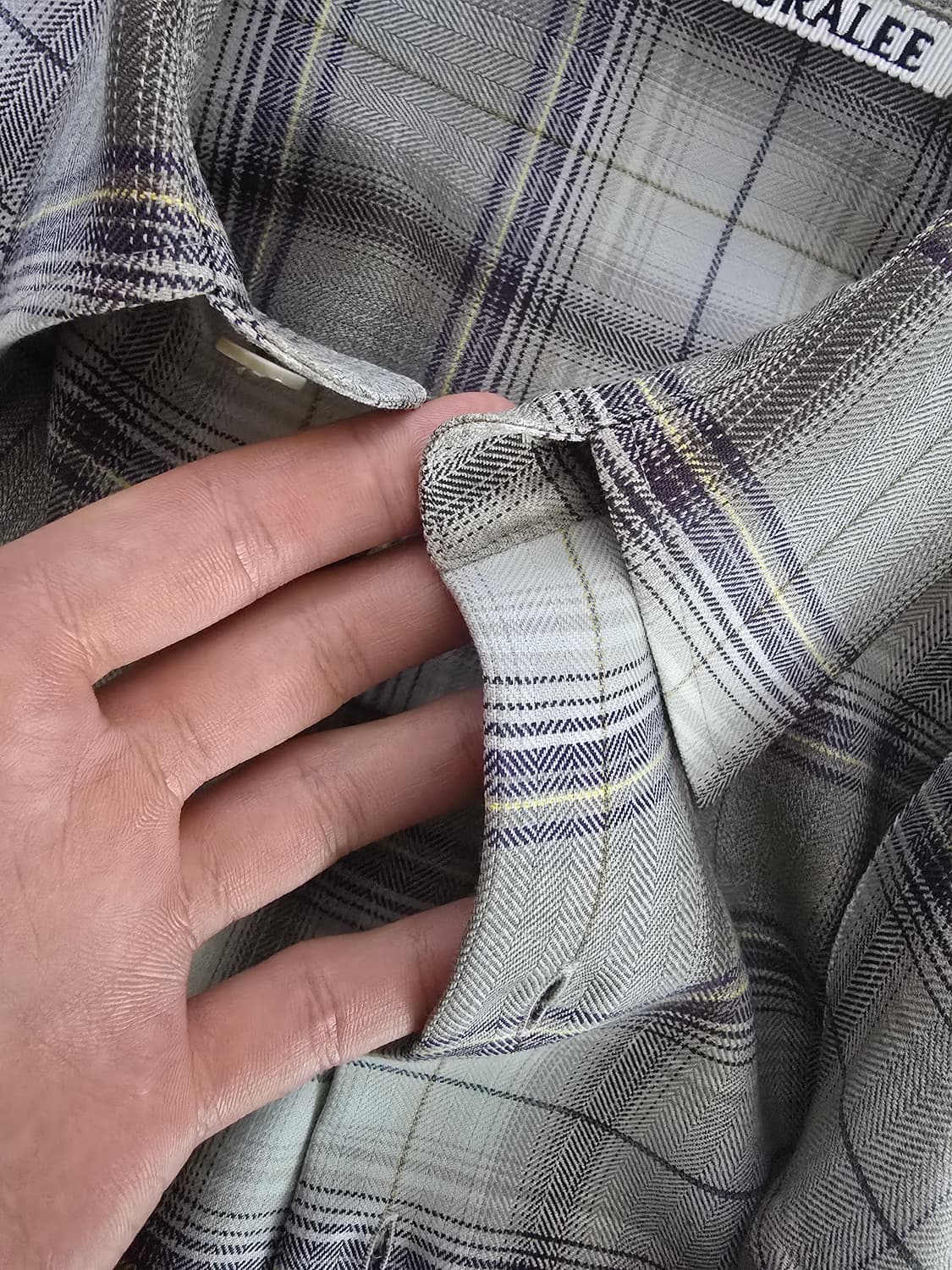 23AW 오라리 슈퍼 라이트 울 체크 셔츠 라이트브라운 3 상품이미지4