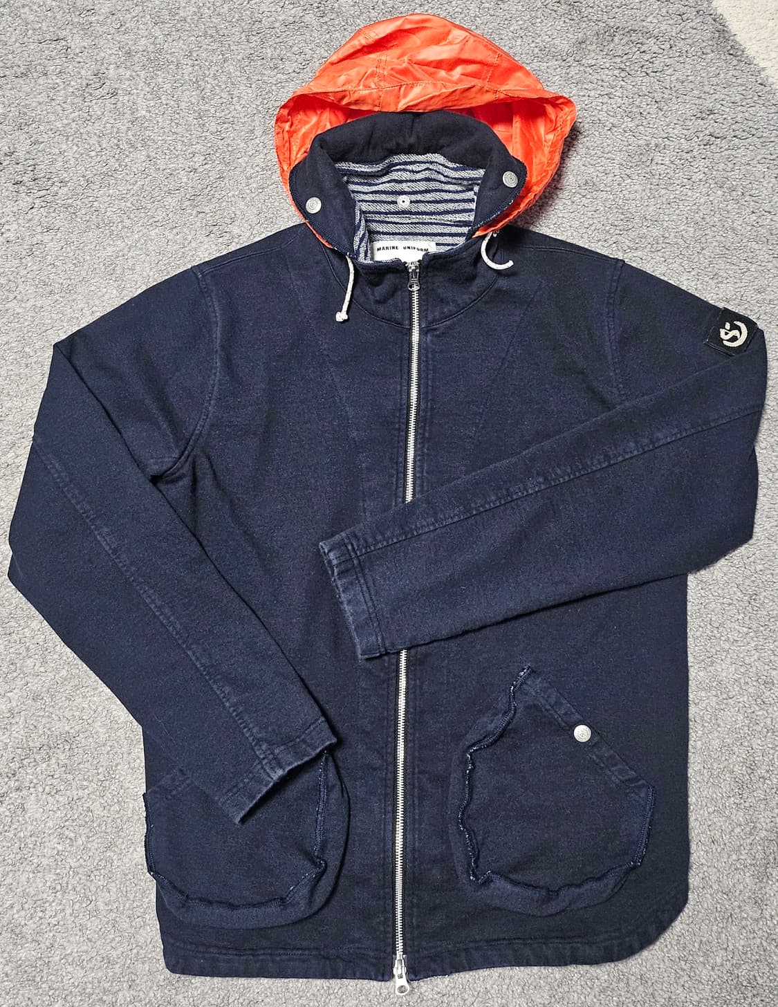 Natic Marine Uniform 라운드 카라 후드 블루종 상품이미지1