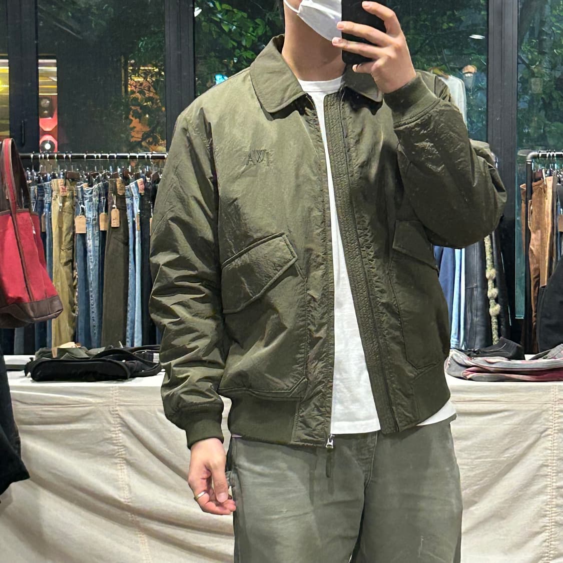 XL) 유니클로 JW ANDERSON 패디드 쇼트 블루종 자켓 올리브 상품이미지9