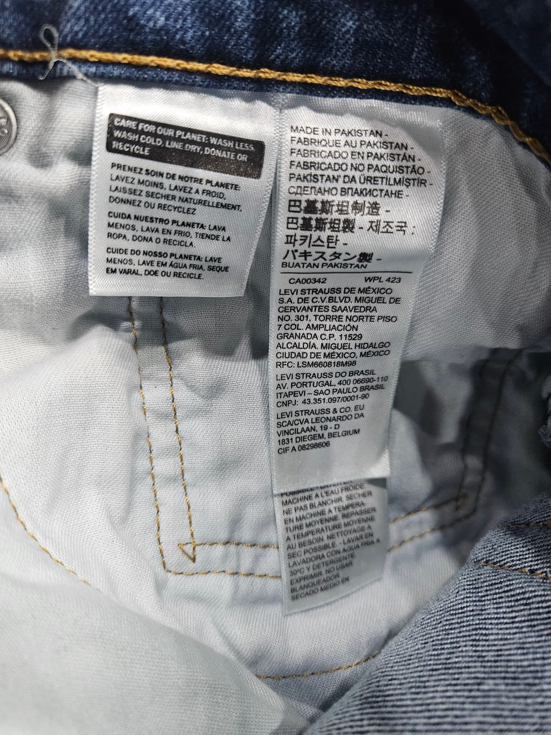 리바이스 502 블루 남성 허리 34 스판 데님팬츠  상품이미지10