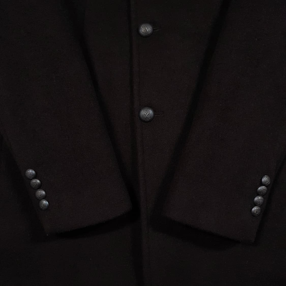 100) 타임 옴므 로얄 버튼 하이넥 울 캐시미어 실크 코트 자켓 브라운 상품이미지5