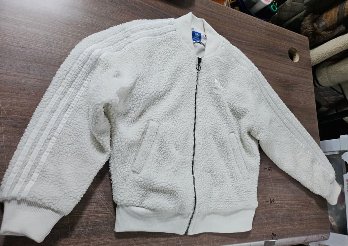 아디다스 후리스 슈퍼스타 트랙탑 양털 뽀글이 쉐르파 자켓 화이트 85 상품이미지3
