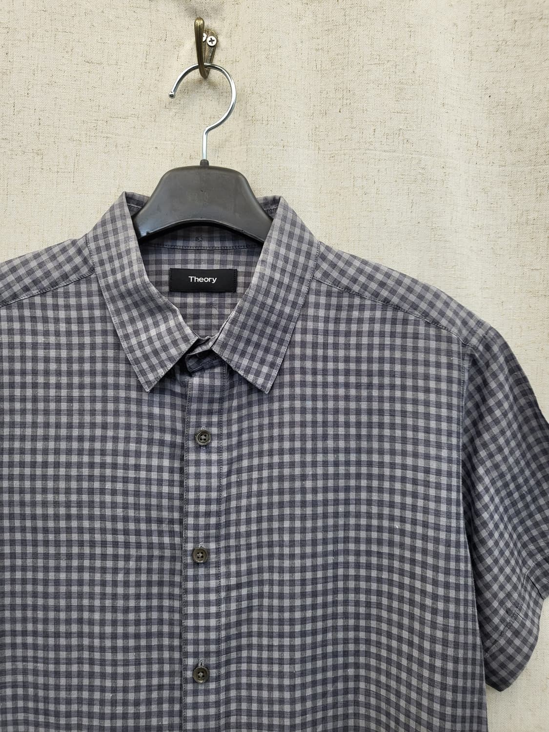 Theory 체크 반팔 셔츠 상품이미지3