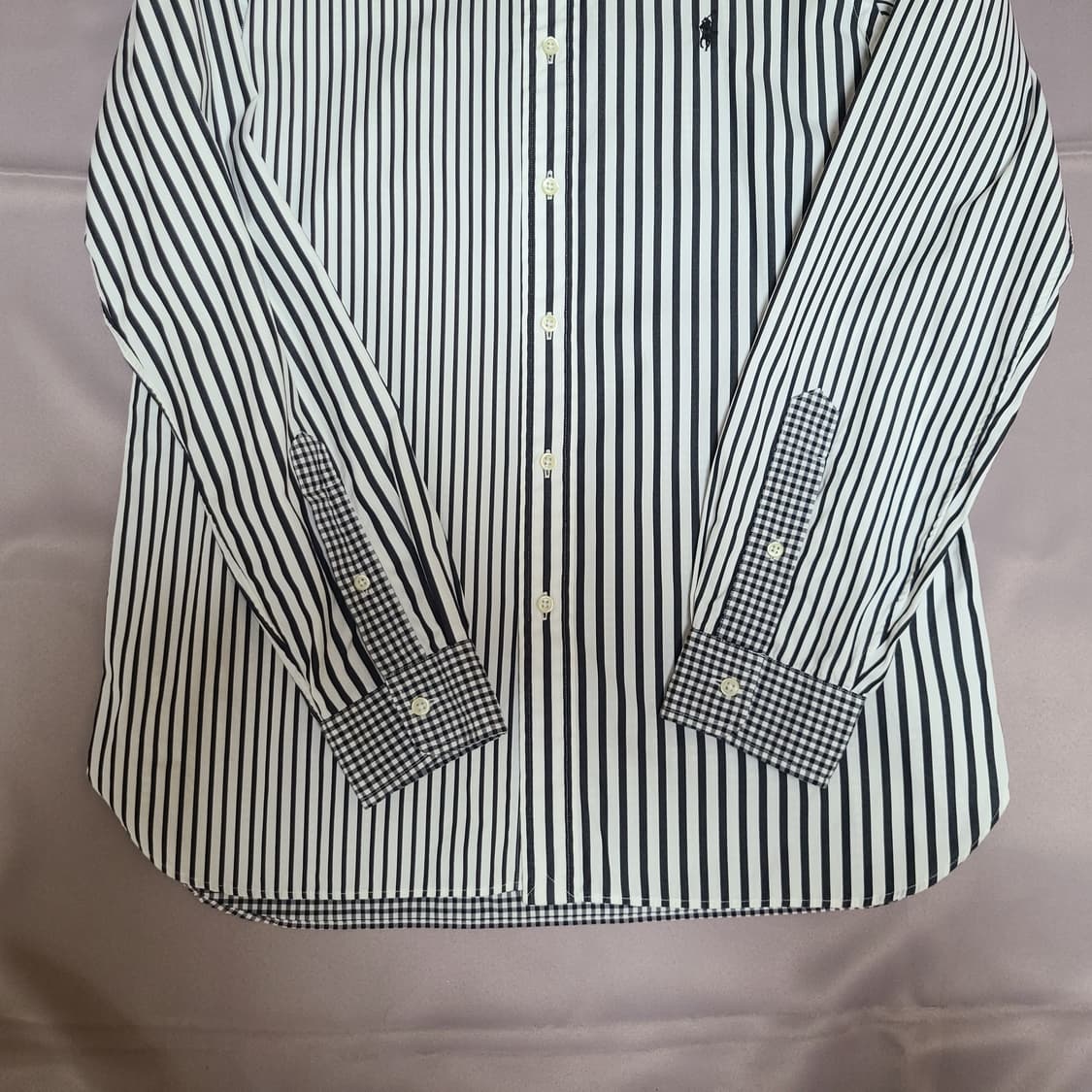 (새상품급 M 100) 폴로 랄프로렌 스트라이프 킹엄체크 긴팔 셔츠 상품이미지2